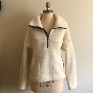 Jcrew Sherpa Popover Pullover Sweater